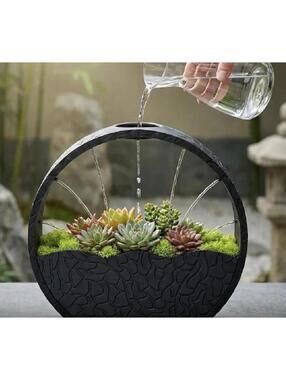 Circular Zen Style Planter 3D Printed